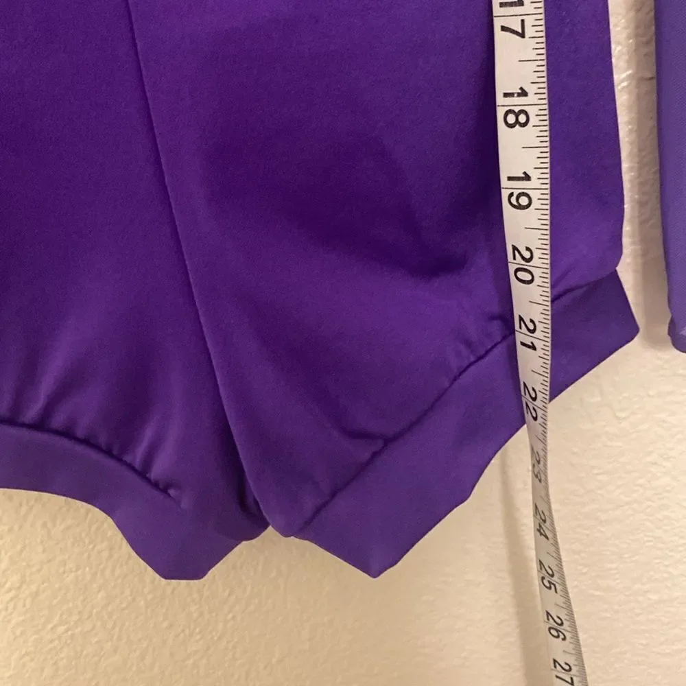 Weissman dance purple rhinestone leotard biketard mesh So Close 12209 LC child